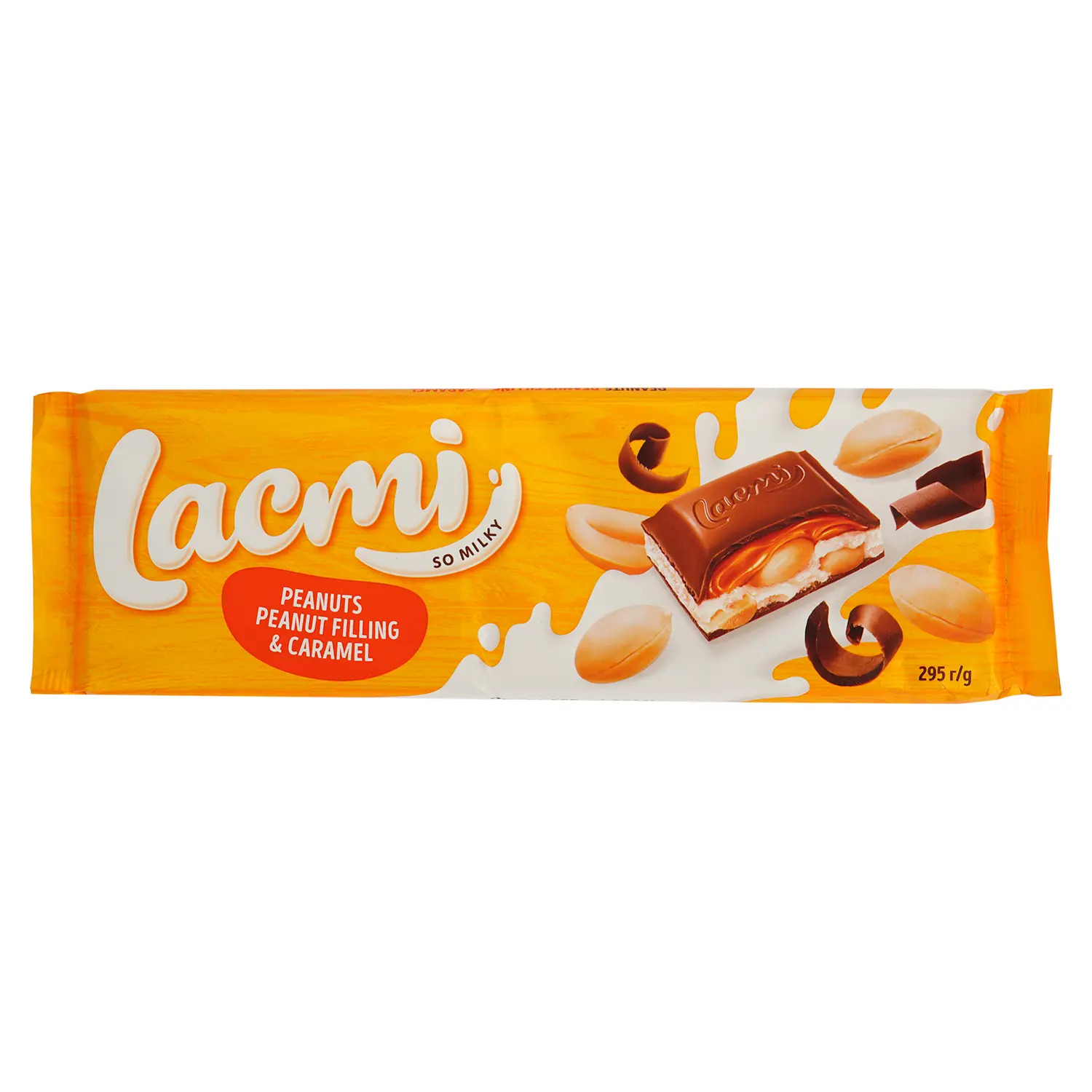 Шоколад Lacmi молочний арахіс карамель 295г